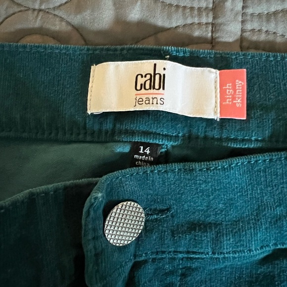 CAbi 4137 High Skinny velvet corduroy Jeans Moroccan Blue Size 14 - Picture 4 of 4